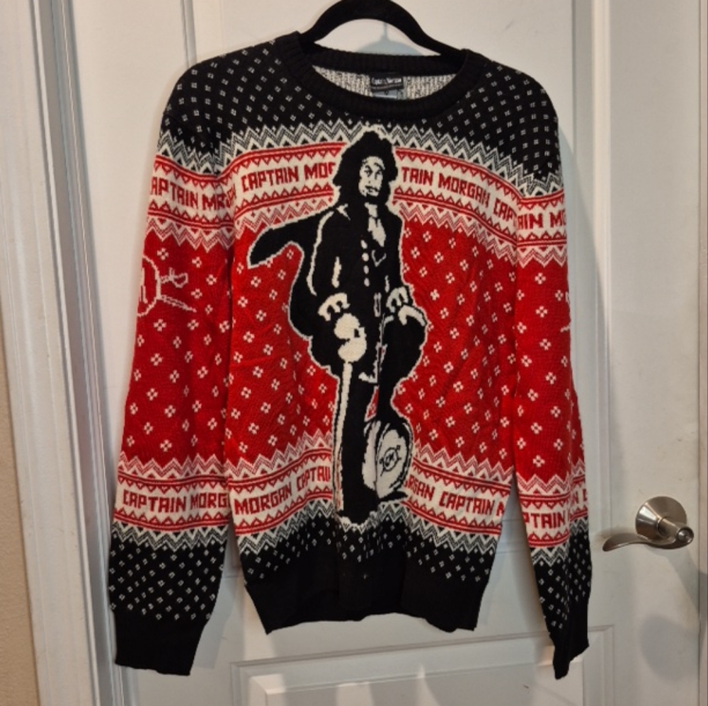 NWOT Captain Morgan Men's Ugly Christmqs Sweater Size M